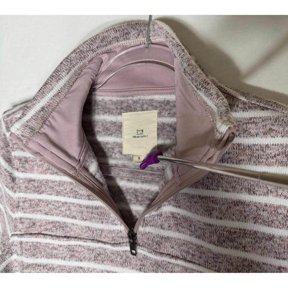 Thread & Supply Women's 1/4 Zip Pull Over Sweater Tight Knit Style Size Small - Picture 4 of 8